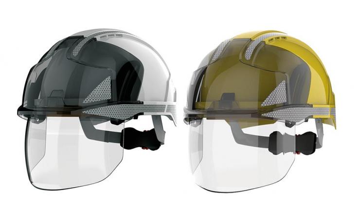 JSP EVO VistaShield védősisak beépített arcvédővel