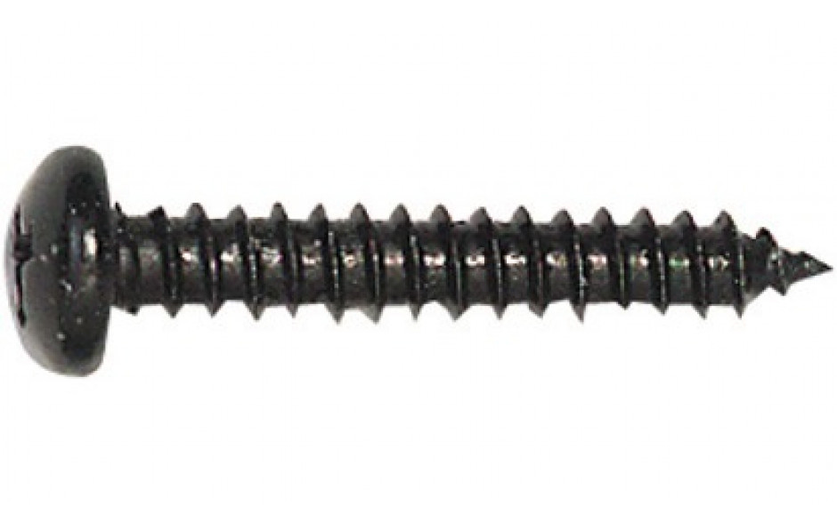 Linsen-Blechschraube DIN 7981C - Stahl - verzinkt schwarz - 4,2 X 19 - PH