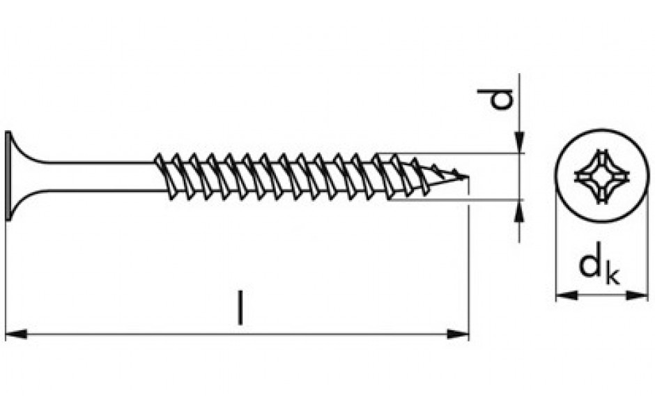 Gipsplattenschraube Doppelganggewinde TMN - EN 14566 - phosphatiert, Klasse 48 - 3,5 X 35 - CE