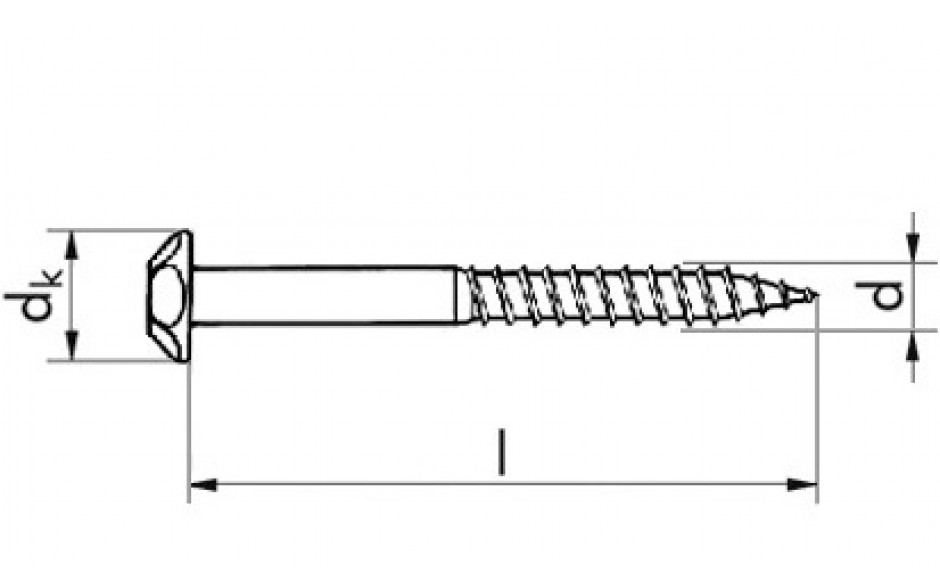 Diebstahlschutzschraube mit Holzgewinde - Stahl - verzinkt blau - 10 X 105