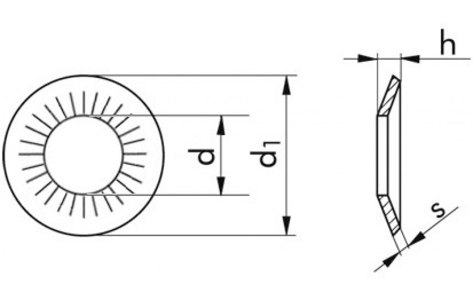 Kontaktscheibe NFE 25511 - Form M - Federstahl - Zinklamelle silber - M8=8,2mm