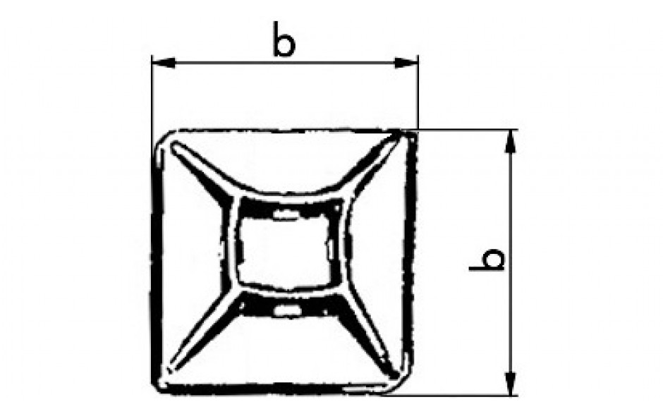 Klebesockel für Kabelbinder 4,8 - 28 X 28 mm