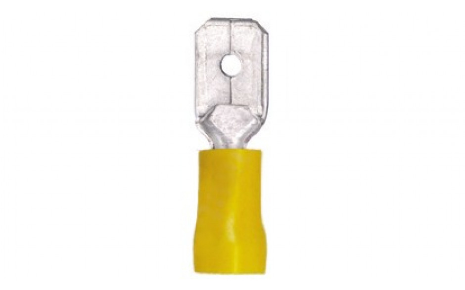Flachsteckzunge 6,3 mm - gelb - für Kabelquerschnitt 4,0 - 6,0 mm² - isoliert
