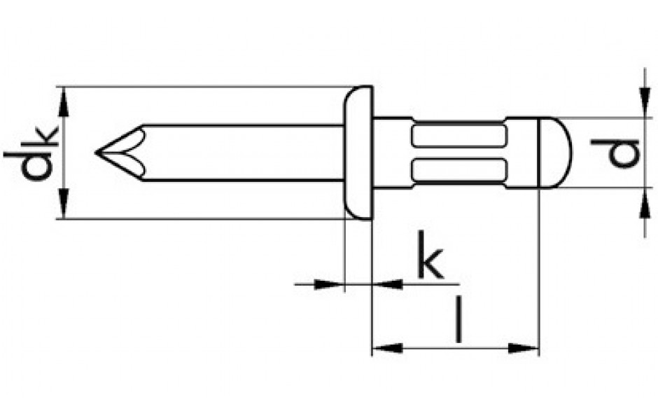 Mehrbereichsniete - Flachkopf - AL/A2 - Prefagrau - 3,2 X 8 - Klemmbereich 0,5 - 5,0