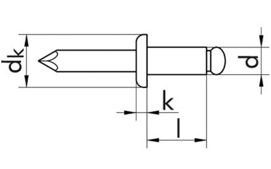 Blindniete - Flachkopf - A2/Monel - 3,2 X 6 - Klemmbereich 1,0 - 3,0