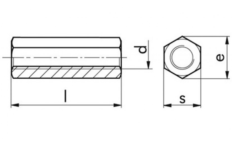 Sechskantmutter DIN 6334 - Stahl - blank - M16