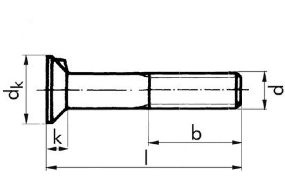 Senkschraube DIN 604 - 8.8 - blank - M12 X 80 - ohne Mutter