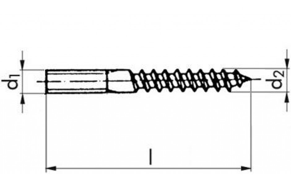 Stockschraube mit 6KT-Schlüsselfläche - A2 - 8 X 140 - SW6