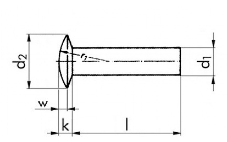Linsenniete DIN 662 - Stahl - blank - 3,5 X 10