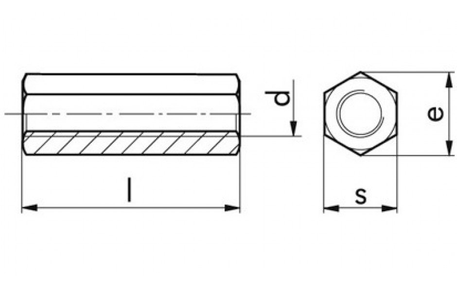 Sechskantmutter DIN 6334 - A2 - M30 X 90