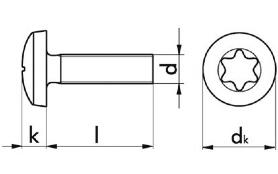 Flachkopfschraube ISO 14583 - A2-70 - M2,5 X 6 - TX8