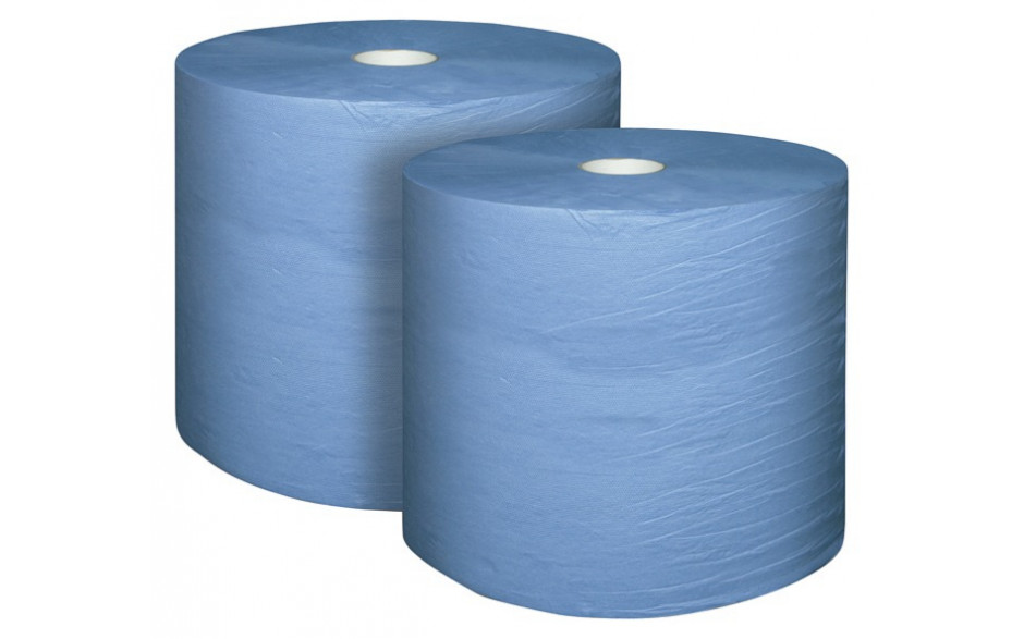 Putzpapier 2-lagig blau 36 x 36 cm Pak = 2 Rollen je Rolle 1000 Abrisse