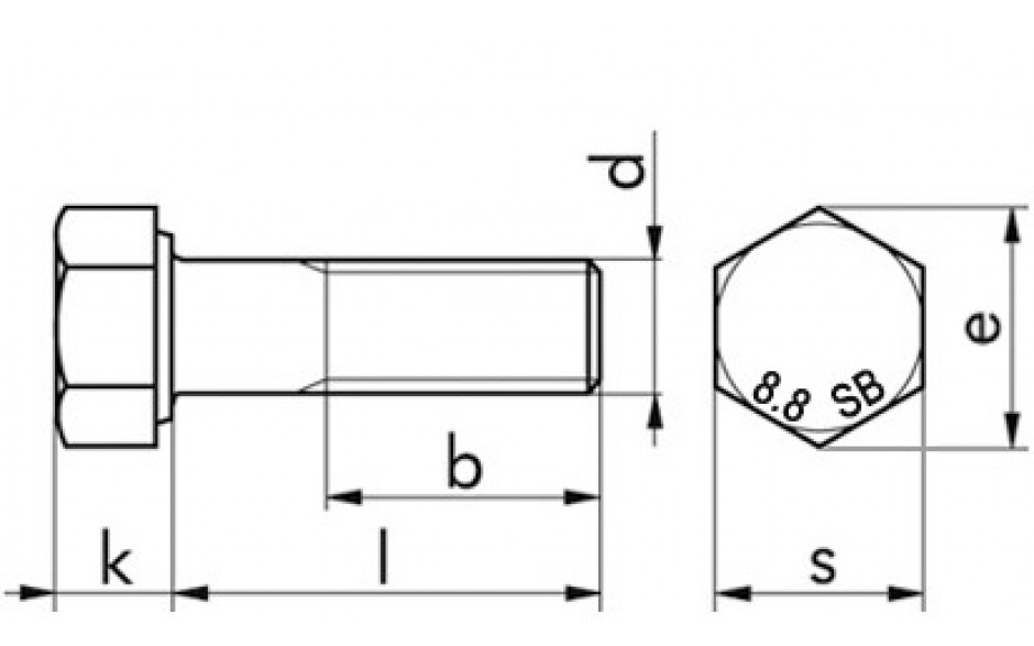 SB-Garnitur Sechskantschraube-Mutter EN 15048 - ISO 4014 - 8.8U/ISO 4032 - 8 - feuerverzinkt - M16 X 60 - CE