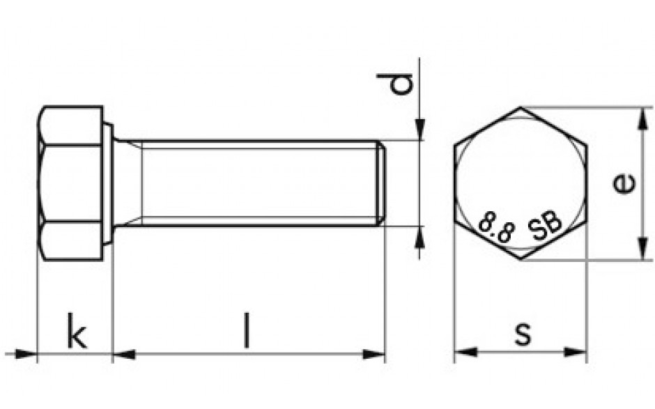 SB-Garnitur Sechskantschraube-Mutter EN 15048 - ISO 4017 - 8.8U/ ISO 4032 - 8 - feuerverzinkt - M10 X 80 - CE