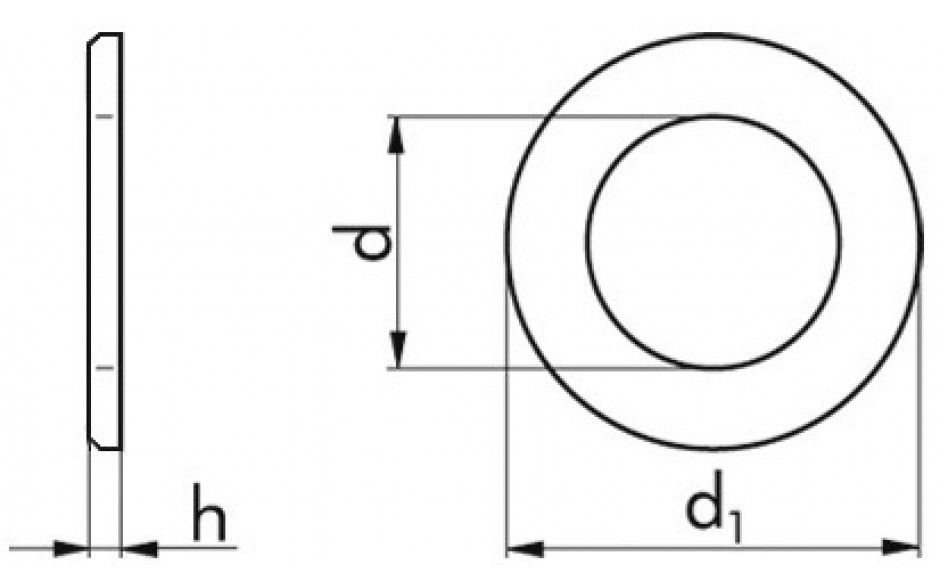 Scheibe DIN 125B - Messing - blank - M12=13mm