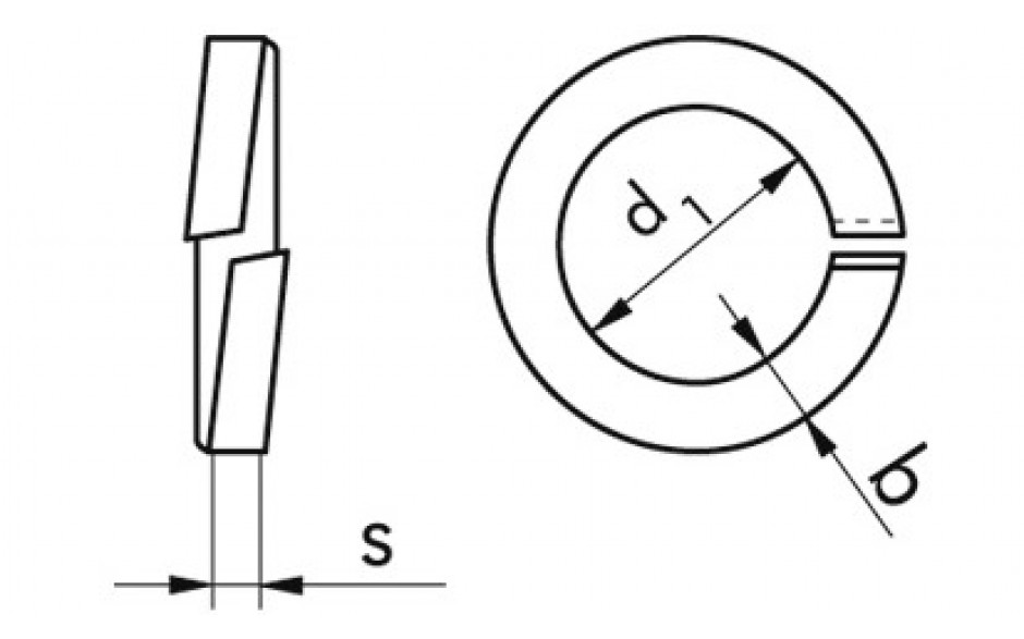 Federring DIN 127B - Federstahl - blank - M16=16,2mm