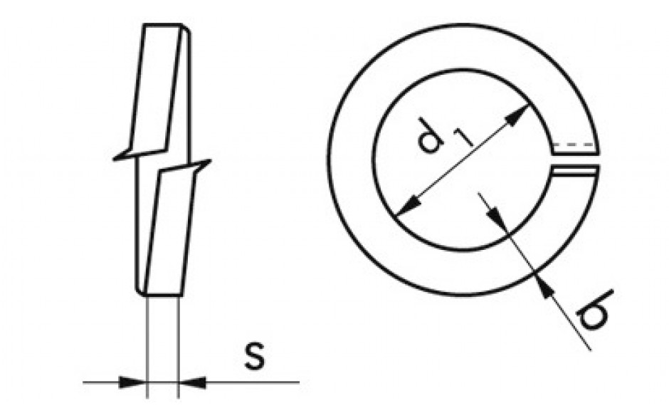 Federring DIN 127A - Federstahl - feuerverzinkt - M6=6,1mm