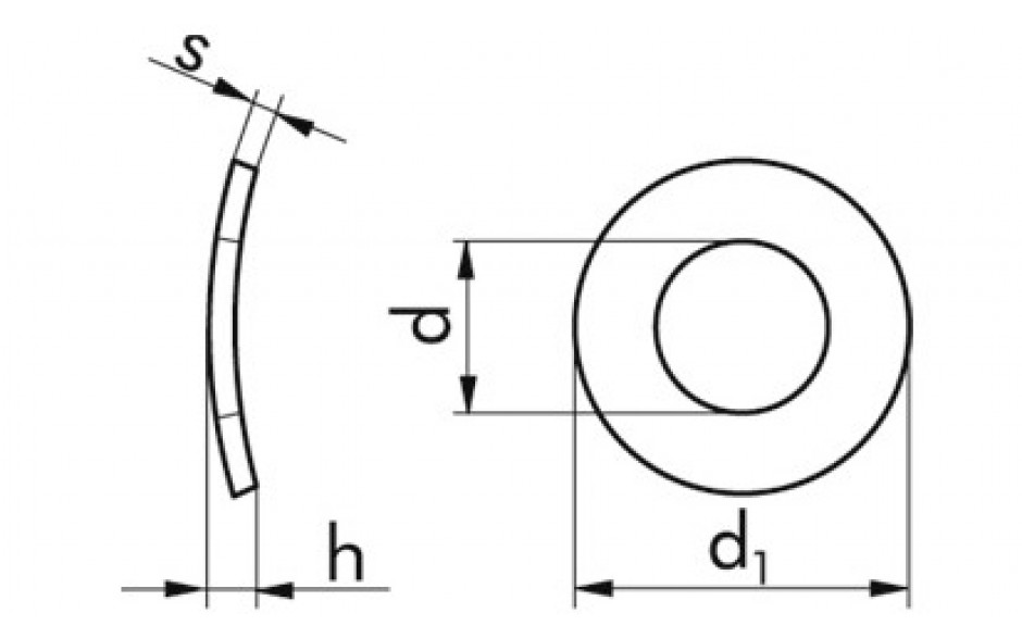 Scheibenfeder DIN 137A - 1.4310 - M6=6,4mm