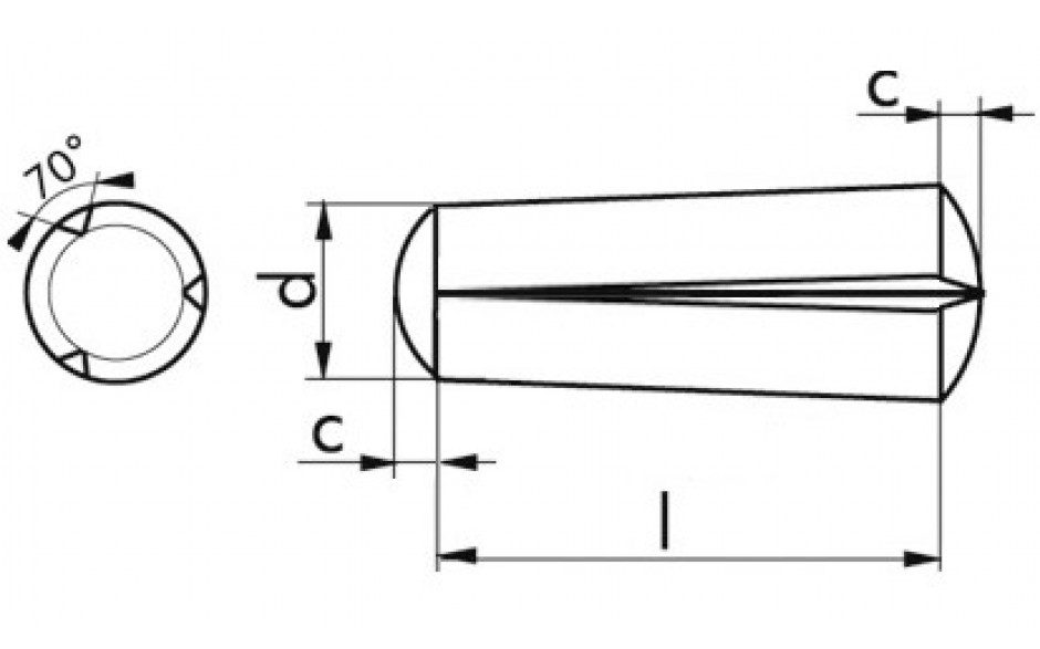 Kegelkerbstift DIN 1471 - Stahl - blank - 3 X 10