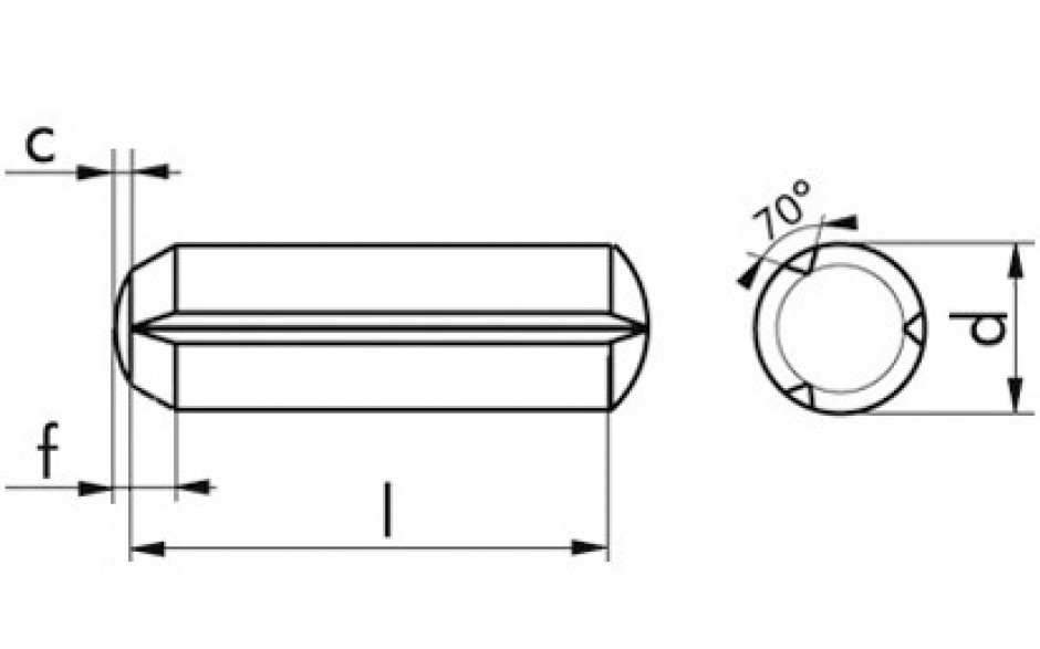 Zylinderkerbstift DIN 1473 - Stahl - blank - 4 X 12