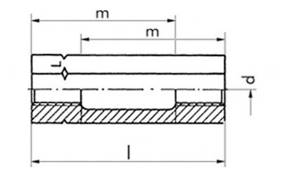 6-kant Spannschloßmutter M 16 DIN 1479 Stahl blank