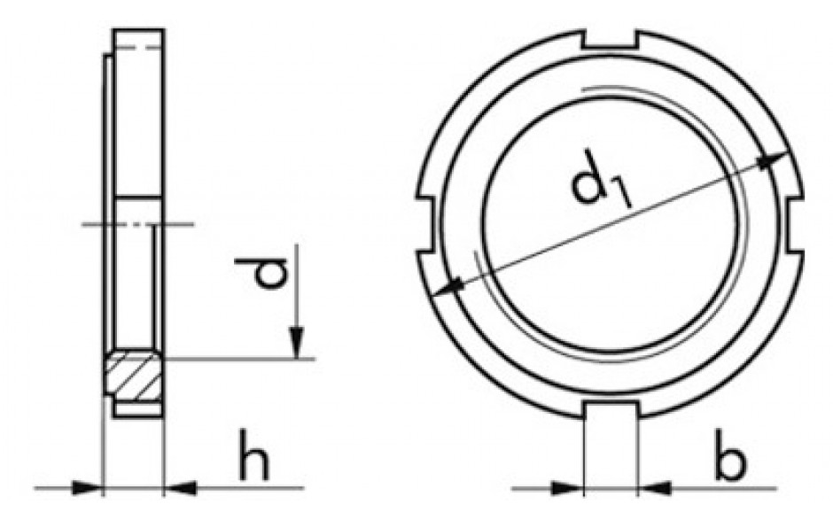 Nutmutter DIN 1804W - 14H - blank - M50 X 1,5