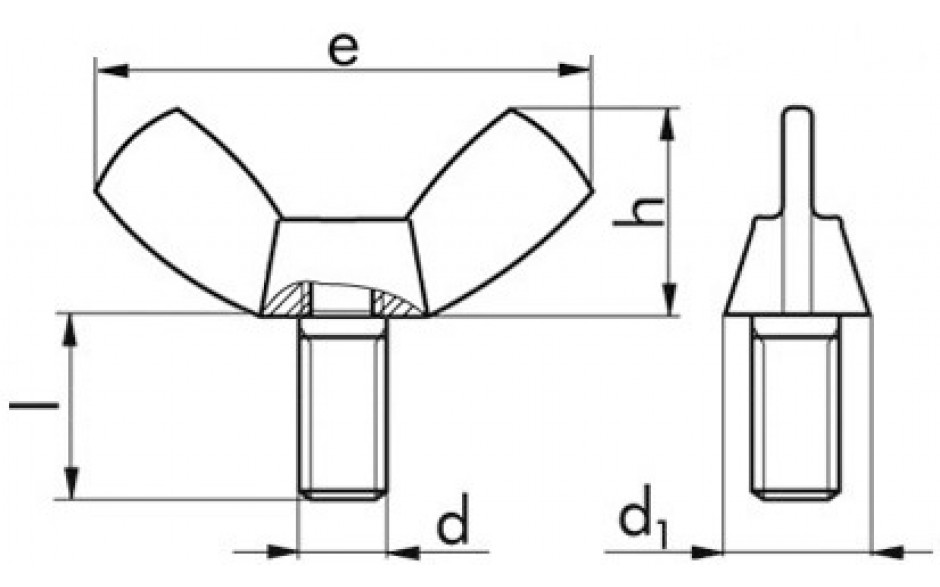 Flügelschraube ~ DIN 316 - A2 - M8 X 40