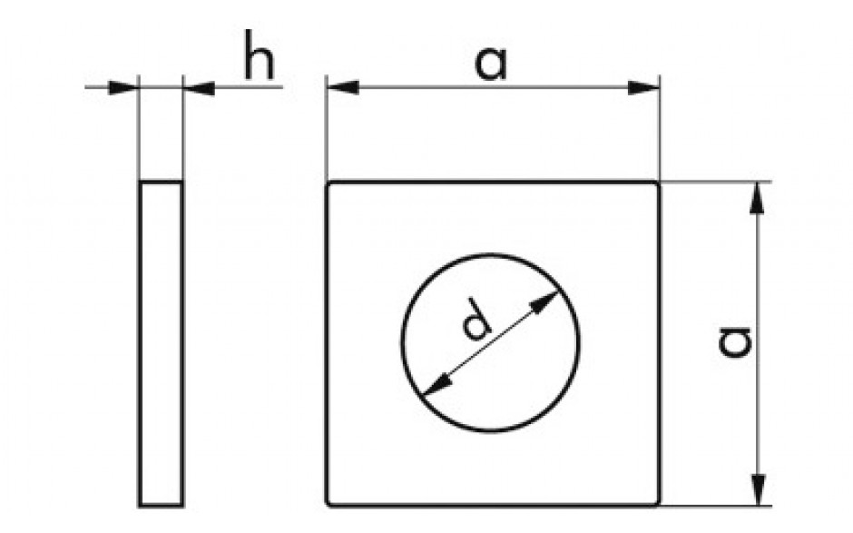Vierkantscheibe DIN 436 - 100HV - Stahl - blank - M22=24mm