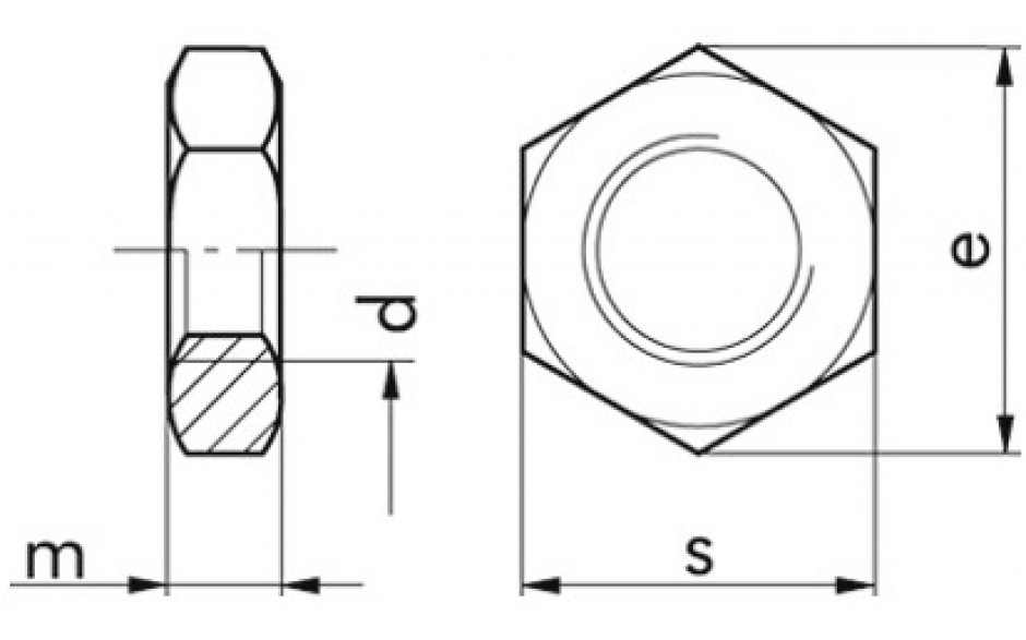 Niedrige Sechskantmutter DIN 439B - 04 - blank - M10