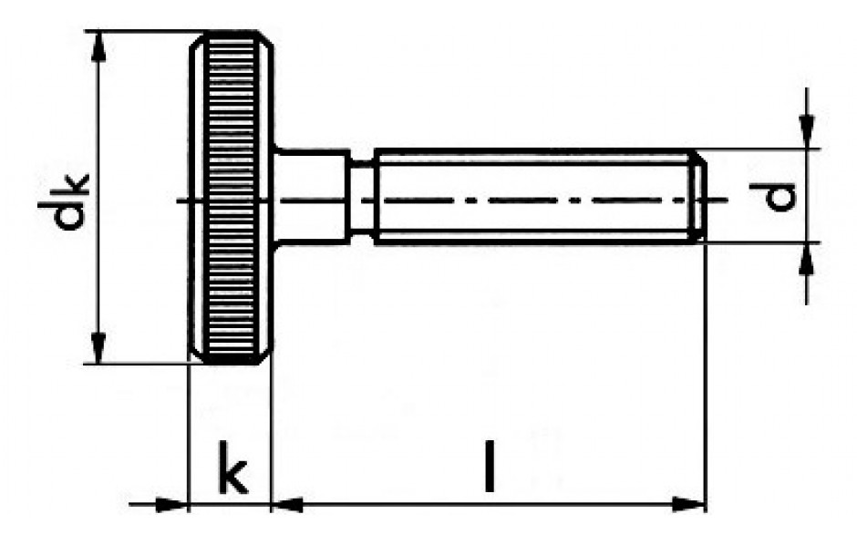 Rändelschraube DIN 653 - 5.8 - blank - M8 X 35
