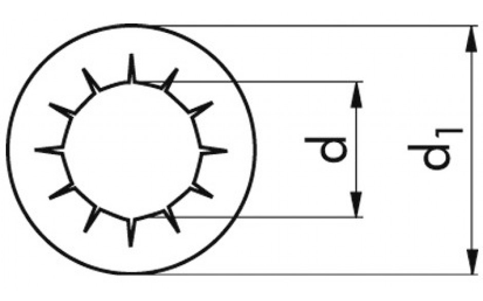 Fächerscheibe DIN 6798J - Federstahl - blank - M10=10,5mm