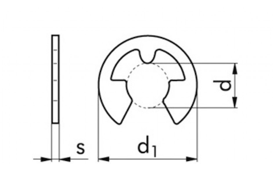 Sicherungsscheibe DIN 6799 - Federstahl - blank - D1,5