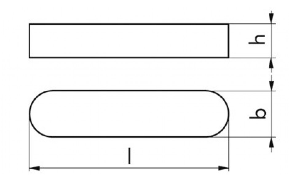 Passfeder DIN 6885A - C45+C - blank - 3 X 3 X 10