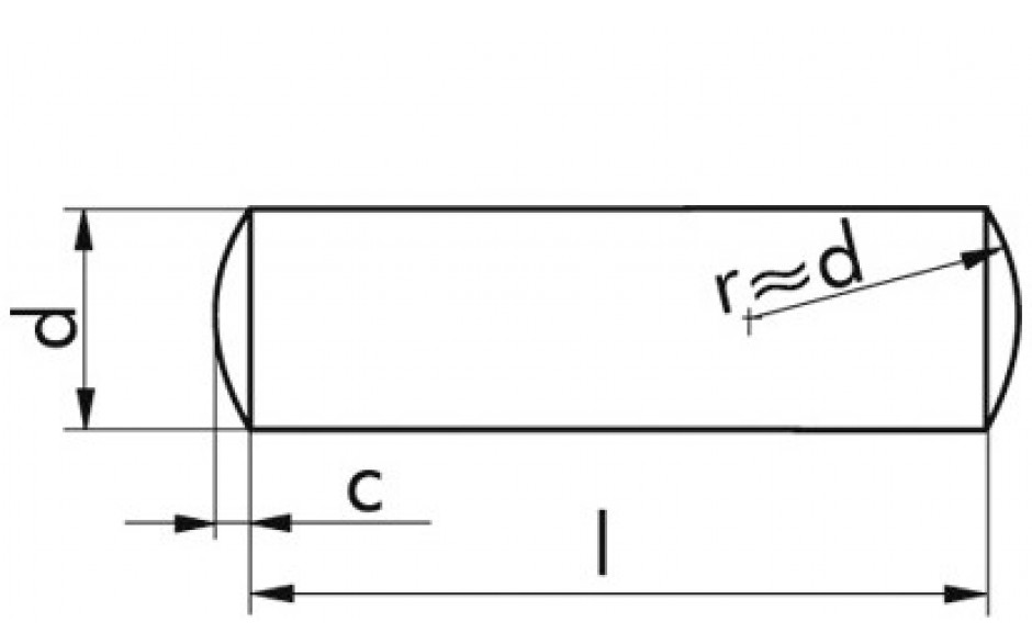 Zylinderstift DIN 7 - Stahl - blank - 3m6 X 8