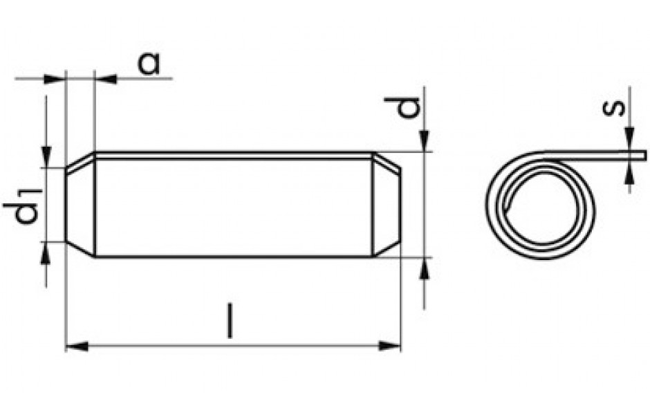Spiralspannstift ISO 8750 - Federstahl - blank - 1,5 X 8