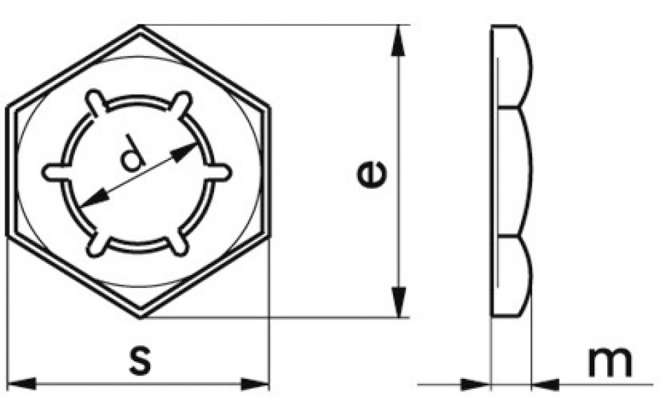 Sicherungsmutter DIN 7967 - Federstahl - blank - M14