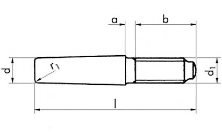 Kegelstift DIN 7977 - Stahl - blank - 16 X 140