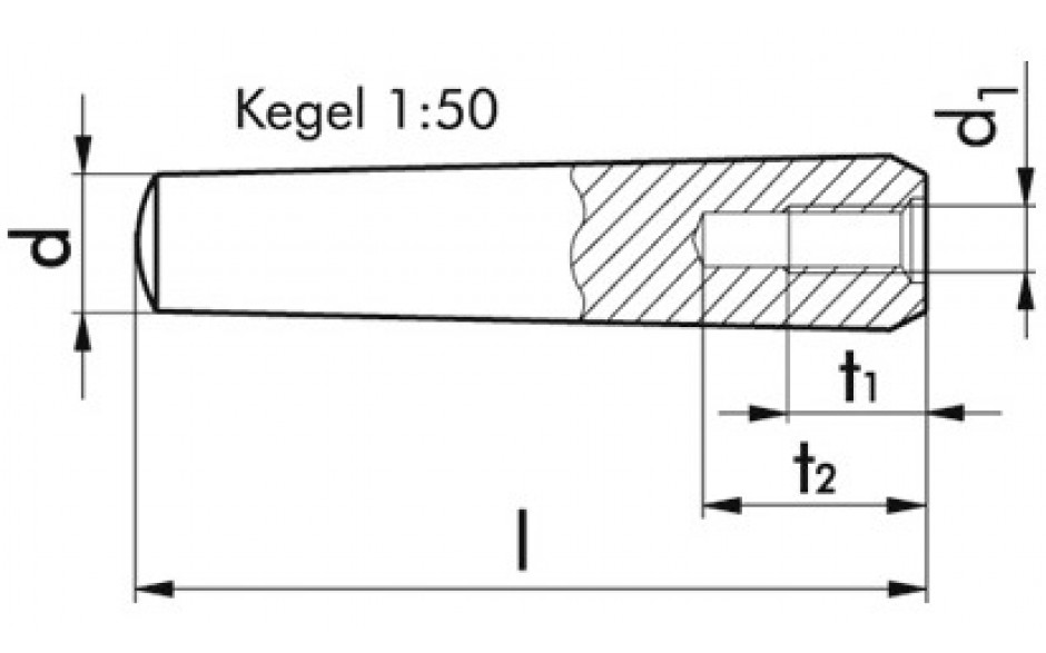 Kegelstift DIN 7978 - Stahl - blank - 12 X 100