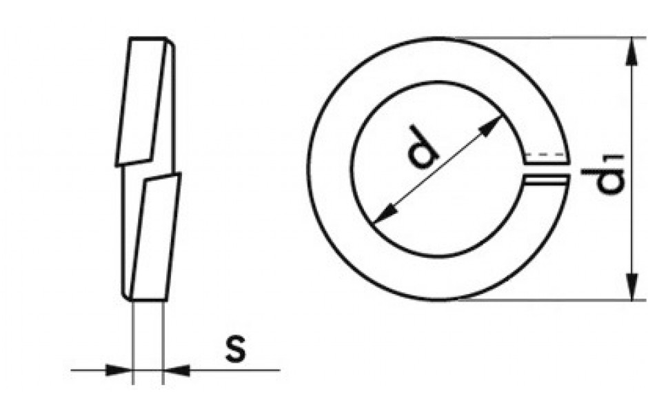 Federring DIN 7980 - Federstahl - Zinklamelle silber - M12=12,2mm