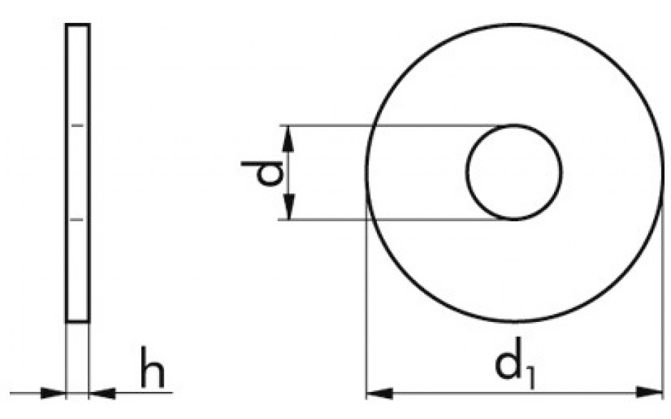 Scheibe DIN 9021 - 140HV - Stahl - blank - M24=26mm