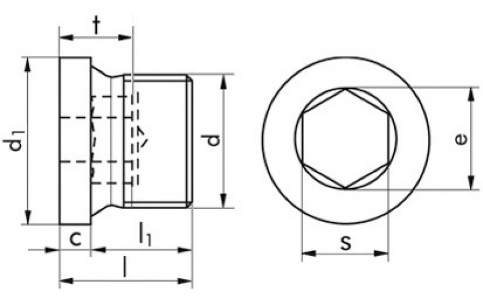 Verschlussschraube DIN 908 - Stahl - blank - M30 X 1,5