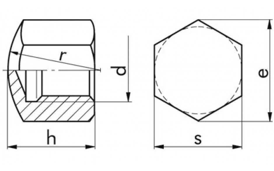 Hutmutter DIN 917 - 6 - blank - M30