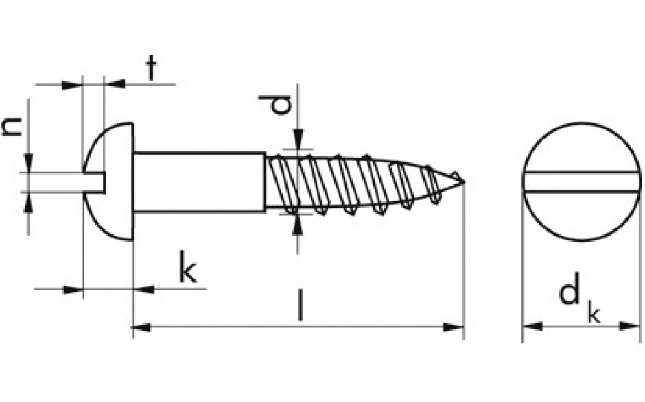 Halbrund-Holzschraube DIN 96 - Stahl - verzinkt blau - 4,5 X 20