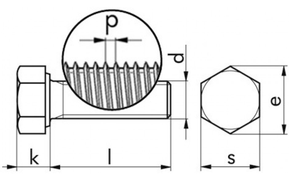 Sechskantschraube DIN 961 - 8.8 - blank - M10 X 1 X 35