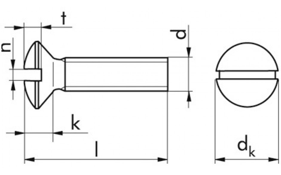 Linsen-Senkschraube DIN 964 - Messing - blank - M4 X 16