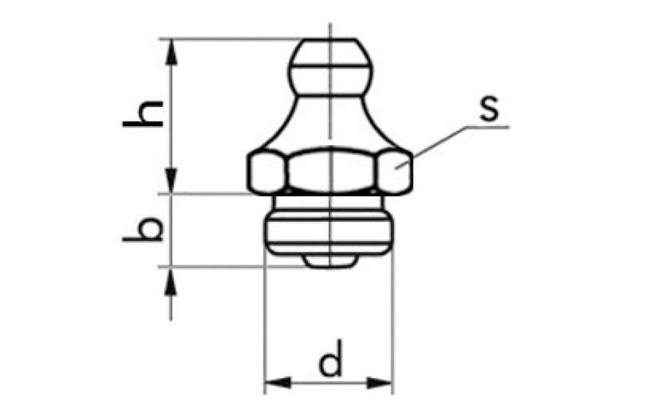 Kegelkopf-(Hydraulik) Schmiernippel, Gewinde: UNF 1/4Zo x 28, gerade