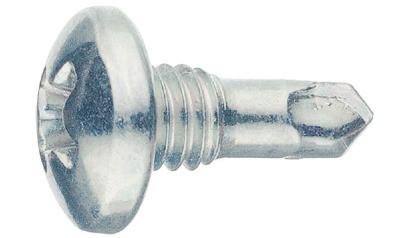 RECA sebS Bohrschraube Linsenkopf Minipoint ~ DIN 7504N - Stahl - verzinkt blau - M4 X 10 - PH