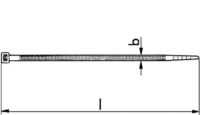 Kabelbinder - schwarz - 200 X 2,5 mm (L x B)