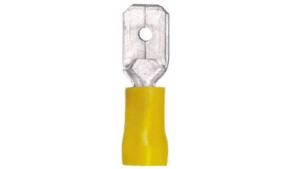 Flachsteckzunge 6,3 mm - gelb - für Kabelquerschnitt 4,0 - 6,0 mm² - isoliert