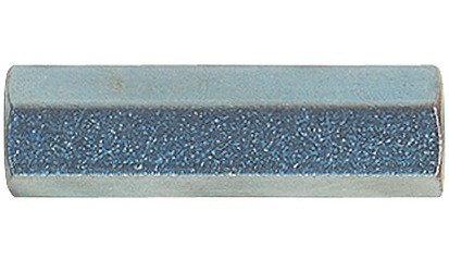 Abstandsbolzen mit beidseitigem Innengewinde - Stahl - verzinkt blau - Schlüsselweite 7 - M4 X 20-20